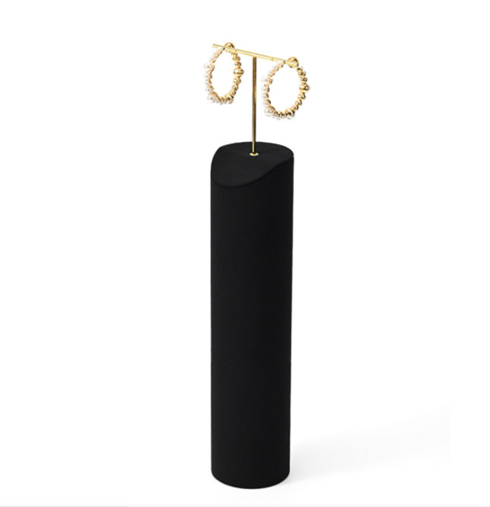 Black Microfiber Jewelry Display Stand