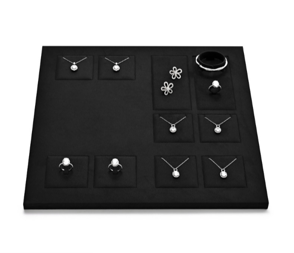 Black Microfiber Jewelry Display Set