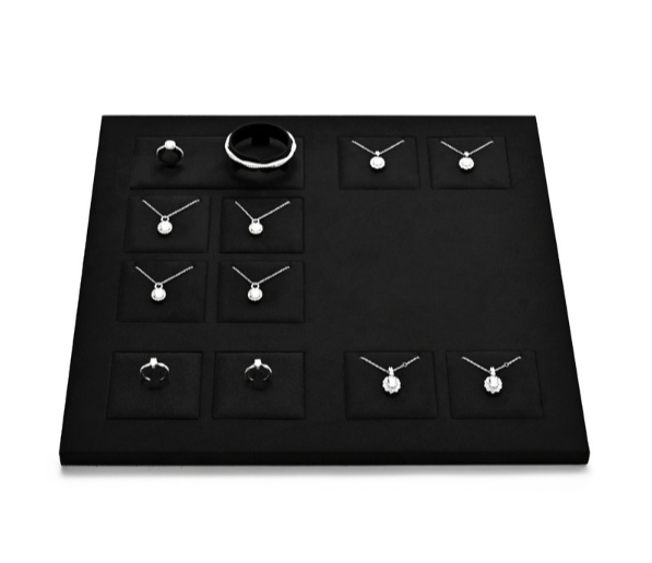 Black Microfiber Jewelry Display Set
