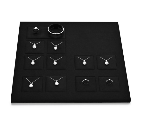 Black Microfiber Jewelry Display Set