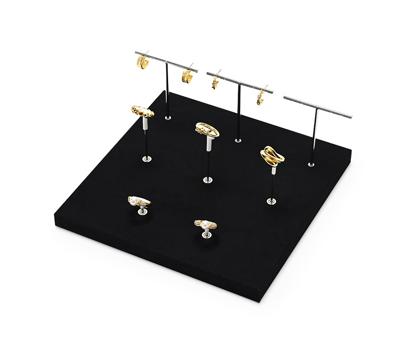 Gray Microfiber Jewelry Display Set