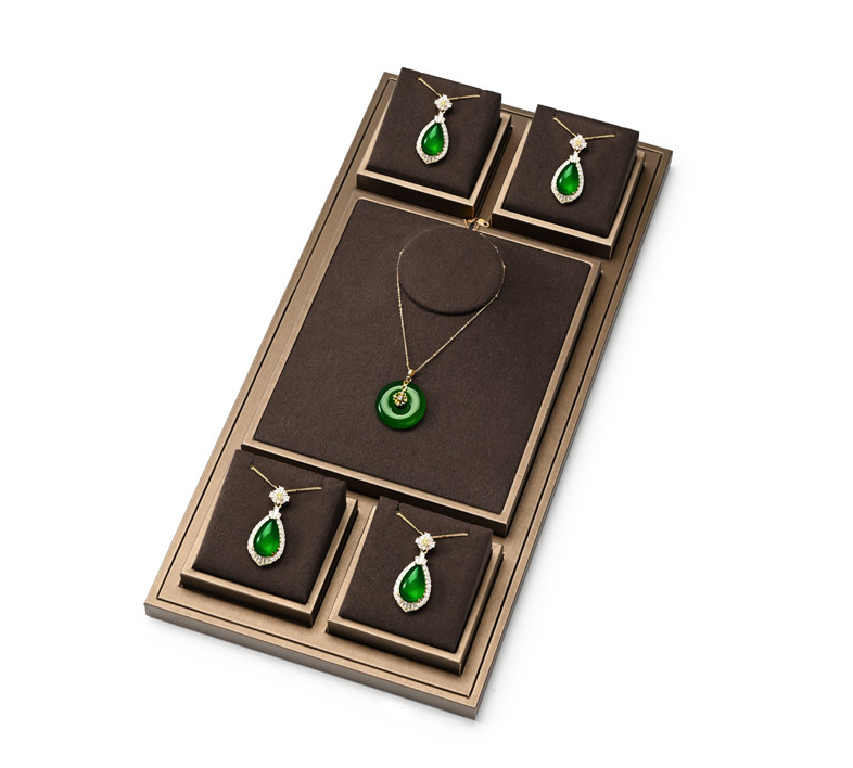 Brown PU Leather Jewelry Display Stand
