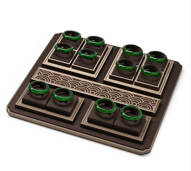 Brown PU Leather Jewelry Display Stand
