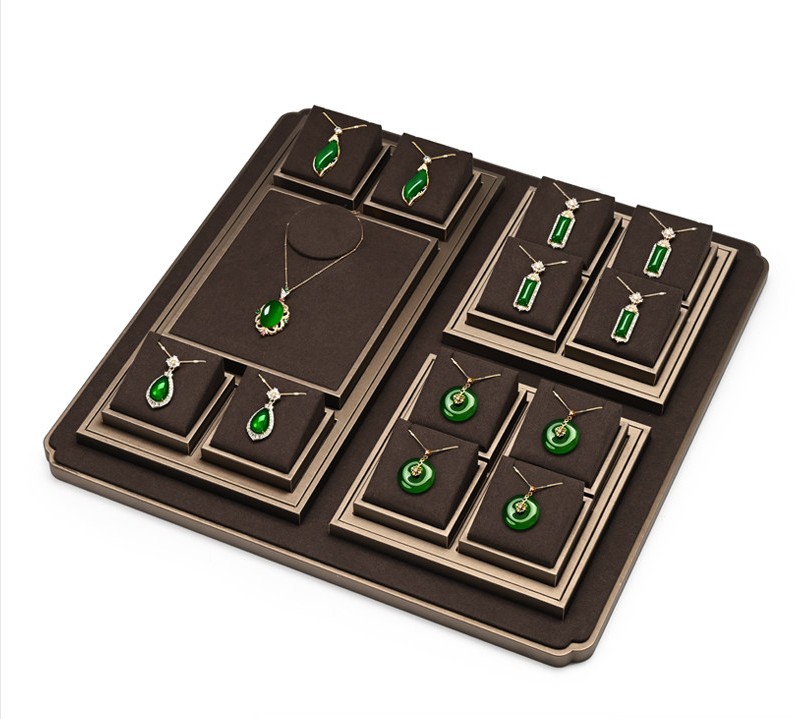 Brown PU Leather Jewelry Display Stand