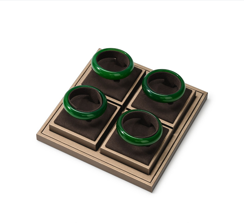 Brown PU Leather Jewelry Display Stand
