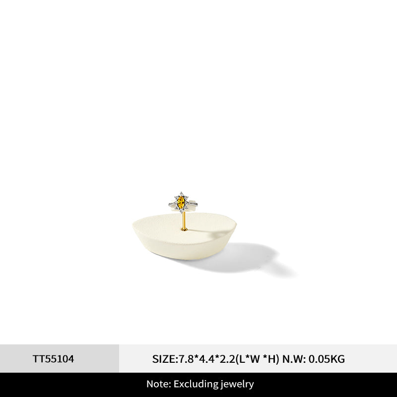 Beige Microfiber Metal Ring Display Stand