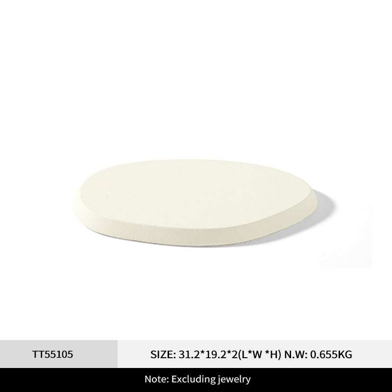 Beige Microfiber Metal Ring Display Stand