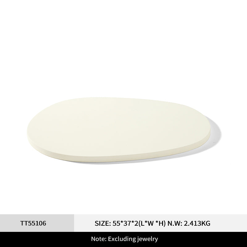 Beige Microfiber Metal Ring Display Stand