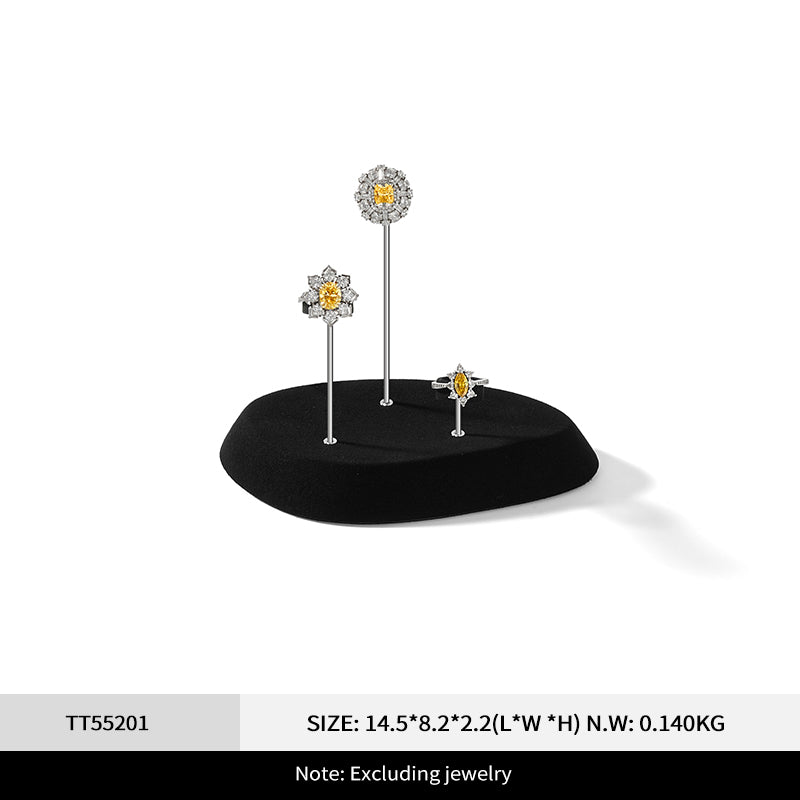 Beige Microfiber Metal Ring Display Stand