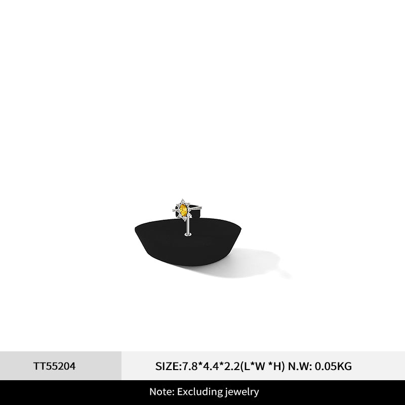 Beige Microfiber Metal Ring Display Stand