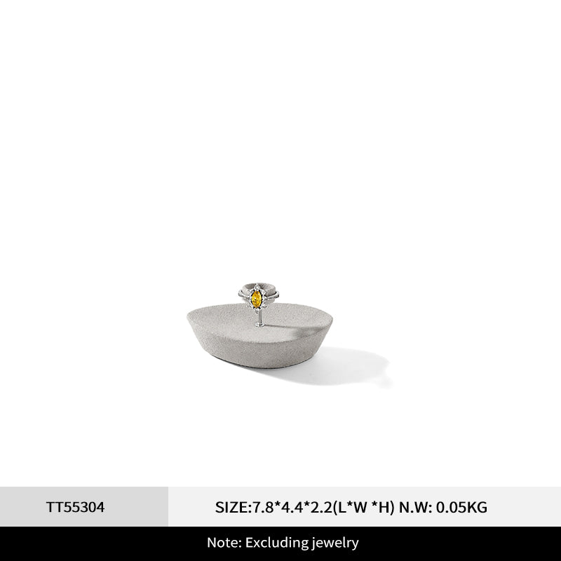 Beige Microfiber Metal Ring Display Stand