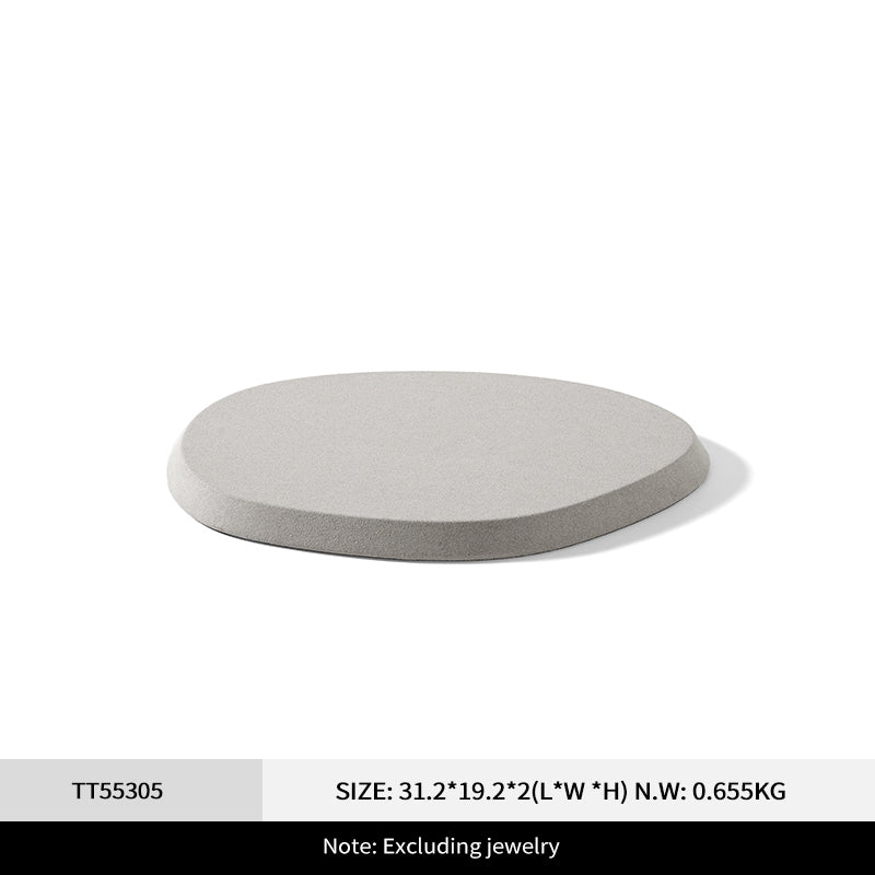 Beige Microfiber Metal Ring Display Stand
