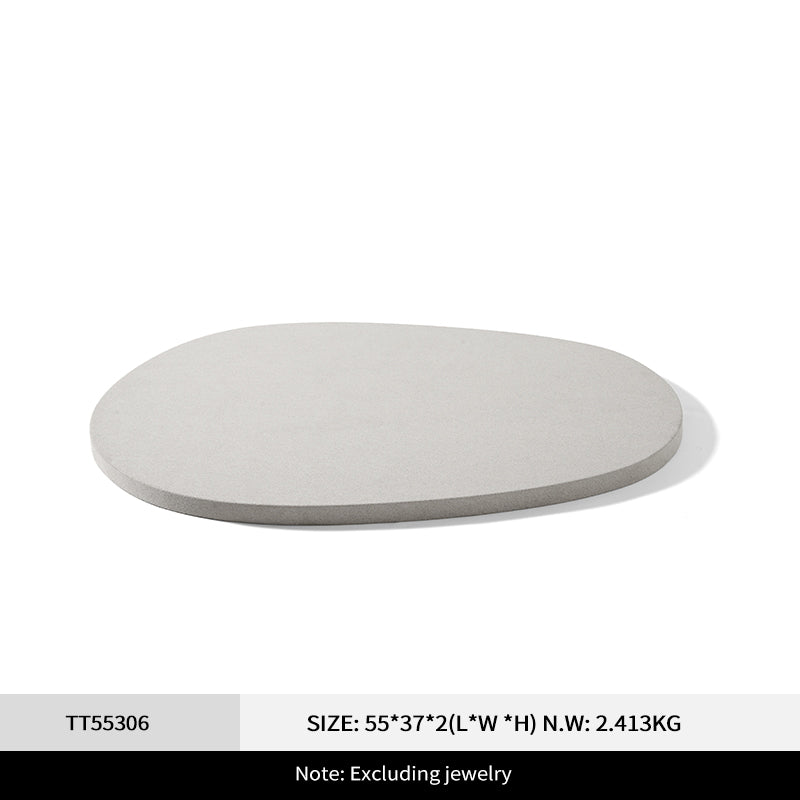 Beige Microfiber Metal Ring Display Stand