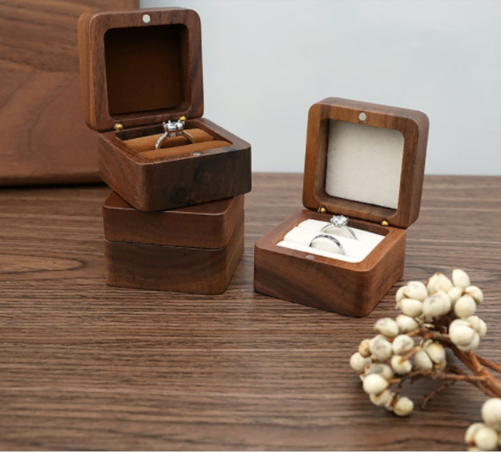 Travel wooden ring box — view 1