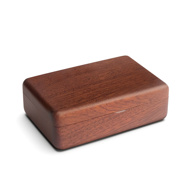 Wooden ring and earring storage box in sapele finish