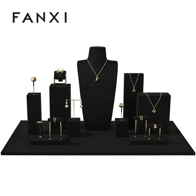 Black Microfiber Jewelry Display Stand