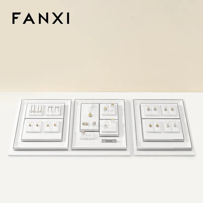 White PU Leather Necklace Display Stand