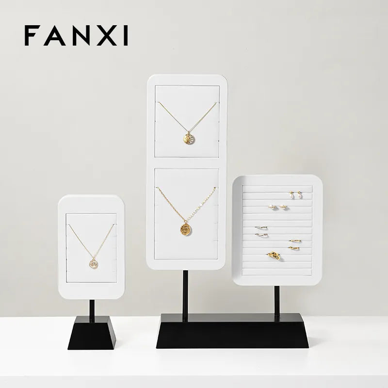 Black & White Leather Jewelry Display Stand