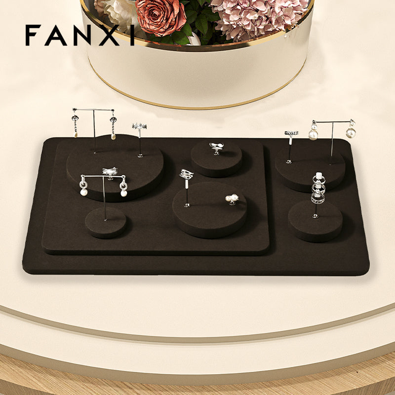 Coffee Microfiber Jewelry Display Set