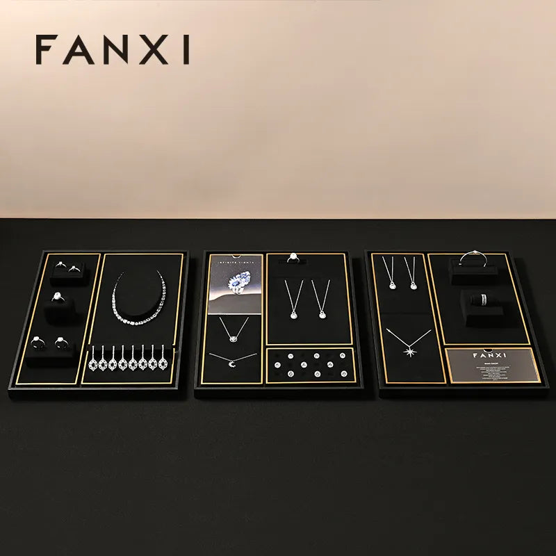 Black Metal Jewelry Display Set