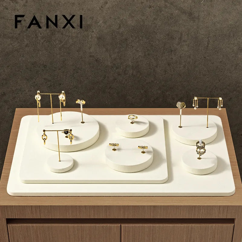 White Leather Jewelry Display Stand