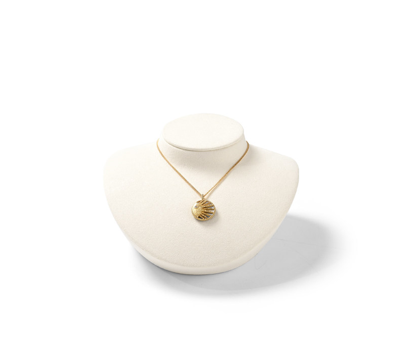 Beige Microfiber Jewelry Display Stand